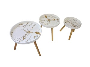 CONJUNTO DE MESAS EM MADEIRA C/3PCS P. M. G 40 X 38CM