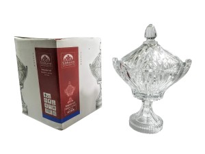 BOMBONIERE EM VIDRO COM PÉ 28X19CM