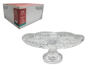 PRATO EM VIDRO COM PÉ 32X14CM