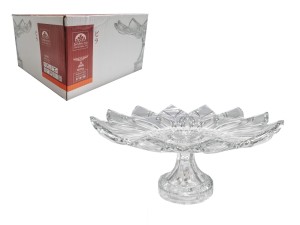 PRATO COM PÉ EM VIDRO 28X11CM